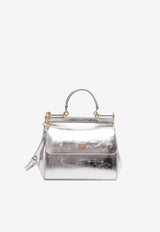 Medium Sicily Crossbody Bag in Metallic Leather